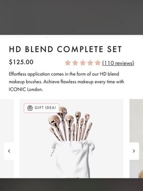 ICONIC London Rose Gold Makeup Brush Set with White Pouch